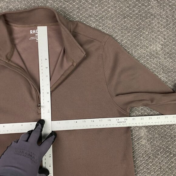 Rhone Commuter 1/4 Zip Pullover Men's Medium Brown Performance Quarter Sweater - Picture 8 of 13